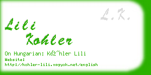 lili kohler business card